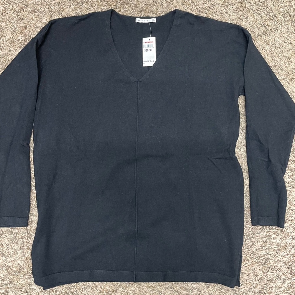 New black v neck sweater